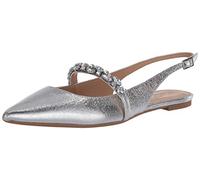 Jewel Badgley Mischka Women's Bambi Mary Jane Flat, Silver, 6.5 UK
