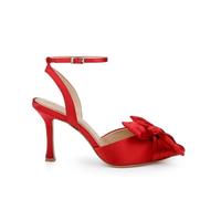 Jewel Badgley Mischka Women's Francine Pump, Red Satin, 4 UK
