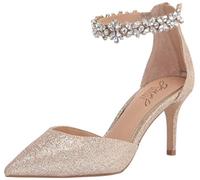 Jewel Badgley Mischka Women's Raleigh Pump, Lt. Gold, 4 UK