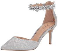Jewel Badgley Mischka Women's Raleigh Pump, Silver Glitter, 7 UK