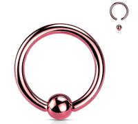 Jewel Barrel Ball Closure Ring BCR Captive Bead Piercing Jewellery - 16G (1.2mm) Surgical Steel Nose, Septum, Cartilage, Tragus, Eyebrow & Lip Rings - Sizes 6/8/10/12mm with Ball (Pink, 8mm)