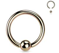 Jewel Barrel Ball Closure Ring BCR Captive Bead Piercing Jewellery - 16G (1.2mm) Surgical Steel Nose, Septum, Cartilage, Tragus, Eyebrow & Lip Rings - Sizes 6/8/10/12mm with Ball (Rose Gold, 8mm)