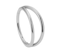 Jewel Barrel Double Hoop Nose Ring Earring - Hinged Segment Clicker for Septum, Cartilage, Helix, Conch Ear & Nostril - Stackable Gold & Silver - 6 |8 |10mm - Womens & Mens (Silver, 16G - 8mm)