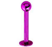 Jewel Barrel Labret Stud - 16G (1.2mm) Surgical Steel Flat Back Lip & Monroe Piercing Bar - 6mm 8mm 10mm 12mm Length with 3mm Ball End - Hypoallergenic (Purple, 8mm)