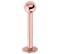 Jewel Barrel Labret Stud - 16G (1.2mm) Surgical Steel Flat Back Lip & Monroe Piercing Bar - 6mm 8mm 10mm 12mm Length with 3mm Ball End - Hypoallergenic (Rose Gold, 6mm)
