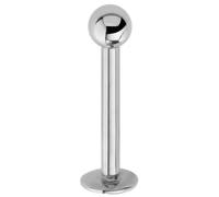 Jewel Barrel Labret Stud - 16G (1.2mm) Surgical Steel Flat Back Lip & Monroe Piercing Bar - 6mm 8mm 10mm 12mm Length with 3mm Ball End - Hypoallergenic (Silver, 8mm)