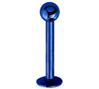 Jewel Barrel Labret Stud - 16G (1.2mm) Surgical Steel Flat Back Lip & Monroe Piercing Bar - 6mm 8mm 10mm 12mm Length with 3mm Ball End - Hypoallergenic (Dark Blue, 6mm)
