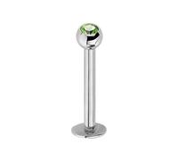 Jewel Barrel Labret Stud with CZ Gem - 16G Surgical Steel Lip Bar Piercing Jewellery - Monroe, Medusa, Tragus, Conch & Helix Stud - 6mm-12mm Length with Crystal Ball