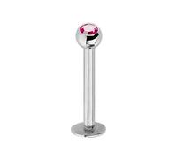 Jewel Barrel Labret Stud with CZ Gem - 16G Surgical Steel Lip Bar Piercing Jewellery - Monroe, Medusa, Tragus, Conch & Helix Stud - 6mm-12mm Length with Crystal Ball