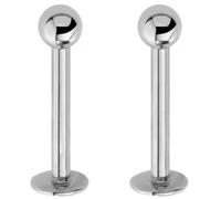 Jewel Barrel Pair Labret Piercing Jewellery Studs Lip Bars Monroe Helix Tragus Medusa Ring 6mm 8mm 10mm 12mm Length with 3mm Ball x2pcs (Silver, 8)