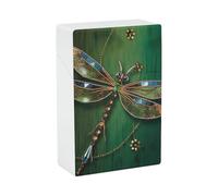 Jewel Dragonfly Cigarette Case Anti-Squeezing Waterproof Cigarette Packing Box with Lightweight Pocket Cigarette Storage Case for Men Women Gifts