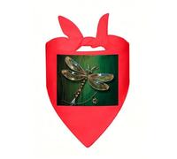 Jewel Dragonfly Dog Bandana Soft Breathable Polyester Triangle Scarf for Small to Large Dogs Cats Comfortable Pet Bibs for Daily Wear Party Wedding Birthday Pet Accessories