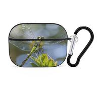 Jewel Dragonfly Earbuds Organizer Shockproof Protective Airpods Pro Cover with Carabiner Clip Anti Fall Carrying Earphone Case Cover for Airpods Pro 2nd Generation Black