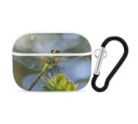 Jewel Dragonfly Earbuds Organizer Shockproof Protective Airpods Pro Cover with Carabiner Clip Anti Fall Carrying Earphone Case Cover for Airpods Pro 2nd Generation White