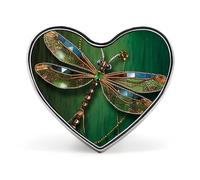 Jewel Dragonfly Insect Lapel Pin Round Button Badge Nature Enamel Style Brooch Metal Pinback for Hat Bag Clothing Gift