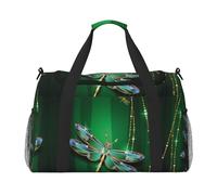 Jewel Dragonfly Large Travel Duffle Bag with Shoulder Strap,Water-Resistant Twill Weekender Bag for Men Women,Spacious Carryall Gym Bag