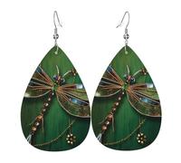 Jewel dragonfly Leather Earrings Dangle Drop for Women Lightweight Teardrop Earrings Pendant Christmas Birthday Gift Fashion Jewelry Outfits Accessories