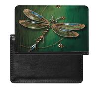Jewel Dragonfly Passport Holder Vaccine Card Holder Waterproof Passport Wallet Travel Document Organizer for Airport Essentials