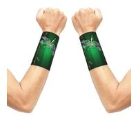 Jewel Dragonfly Print Breathable Compression Wrist Band, Elastic Sweat Wrist Bands For Tennis, Gym Daily