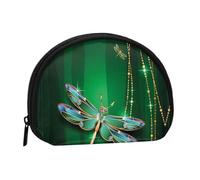Jewel Dragonfly Print Portable Mini Storage Bag Shell Shaped Wallet Small Coin Wallet Shell Storage Bag