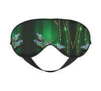 Jewel Dragonfly Print Satin Sleep Mask & Eye Mask | Deep Dream Sleep Masks for Women & Men | Soft Sleeping Eye Mask to Nourish Skin