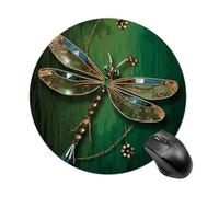 Jewel Dragonfly Round Mouse Pad 7.8 Inch, Portable Gaming Mouse Mat with Non-Slip Rubber Base & Smooth Surface, Waterproof Mousepad for PC, Laptop, Computer, Office, Home