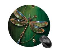Jewel Dragonfly Round Mouse Pad Non-Slip Rubber Mouse Mat Portable Mousepad for Gamers Home Office Desk Accessories,7.8 Inch