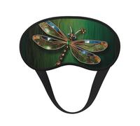 Jewel Dragonfly Sleep Mask for Side Sleeper Eye Mask for Sleeping Light Blocking Soft Breathable Sleep Eye Mask for Women Men Adjustable Elastic Strap Travel Nap Blackout Eye Shade Cover
