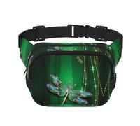 Jewel Dragonfly Square Double Layer Waist Bag Belt Fanny Pack Purse with Adjustable Strap, Running, Travel, Hiking