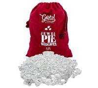 Jewel Glass Pie Weights for Baking | Will Not Roll Away | Better Than Ceramic | Dust Free Borosilicate Glass | Extra Large Quantity 2.5 Pounds | Drawstring Storage Bag | Essential baking tools