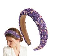 Jewel Headband,Jeweled Headbands for Women - Sparkly Wide Headbands,Costume Accessory for Women Girls Fashion Headpiece Rhinestone Headband for Daily Wear