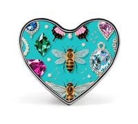 Jewel Insect Pattern Heart Pin, 1 Inch Metal Love Lapel Pins - Lightweight, Smooth Edges, Versatile Badge Brooch for Jackets, Shirts, Bags, Gifts for Friends, Family