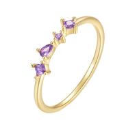 Jewel Ring Wedding Rings 14K Gold Au585 Size L 1/2 White Round 2X2mm Moissanite Stackable for Sister Premium