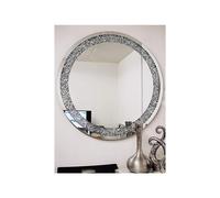 Jewel Round Wall Mirror Crystal Diamante 80cm