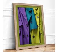 Jewel Tone Tailoring Modern Framed Wall Art Print A2 (59.4×42cm) Oak, Wall Decor for Living Room, Bedroom, Office & Home, Ready to Hang, Art Gift
