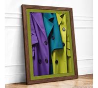 Jewel Tone Tailoring Modern Framed Wall Art Print A2 (59.4×42cm) Walnut, Wall Decor for Living Room, Bedroom, Office & Home, Ready to Hang, Art Gift
