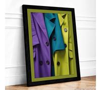 Jewel Tone Tailoring Modern Framed Wall Art Print A3 (42×29.7cm) Black, Wall Decor for Living Room, Bedroom, Office & Home, Ready to Hang, Art Gift