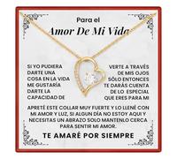 Jewelayer Collar Corazón Para Mujer - Para El Amor De Mi Vida | Regalo Romántico Para Esposa o Novia, Aniversario, Cumpleaños, San Valentín, M, Stainless Steel, Cubic Zirconia