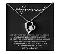 Jewelayer Collar Para Hermana, Regalo Sentimental Para Hermana Mayor, Collar Con Mensaje Especial De Amor Para Hermana, Perfecto Para Cumpleaños, Navidad Y Día De La Madre, M, Stainless Steel, Cubic