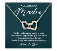 Jewelayer Collar sentimental para mi increíble mamá con tarjeta sincera. Regalos para madre de hija, cumpleaños, día de la madre, aniversario, regalo de Navidad, joyería de San Valentín para mamá., M