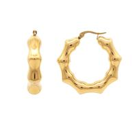 Jewelco London 14k Gold-Plated Stainless Steel Creole Earrings - STE0006GP