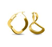 Jewelco London 14k Gold-plated Sterling Silver formed Hoop Earrings - Ladies