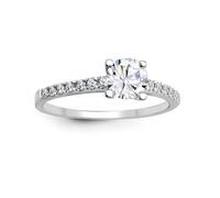 Jewelco London 18ct White Gold 0.50ct D/VS Lab Grown Diamond Wed-Fit Engagement Ring