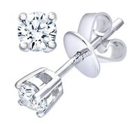 Jewelco London 18ct White Gold Round 1/4ct Diamond Solitaire Stud Earrings - PE0AXL1373W18HSI