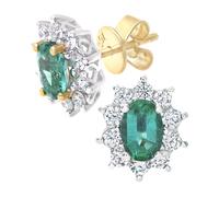 Jewelco London 18ct Yellow Gold Round 1/2ct Diamond Cluster Stud Earrings - PE0AXL3899YEM