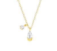 Jewelco London 18K Gold Plated CZ Fancy Necklace - 16"