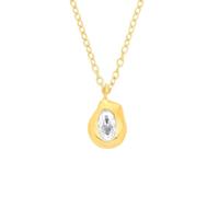 Jewelco London 18K Gold Plated CZ Pendant Necklace - 16"