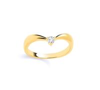 Jewelco London 18K Gold Plated Sterling Silver 1 Micron CZ Wishbone Ring