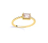 Jewelco London 18K Gold Plated Sterling Silver CZ Apricot Nano Ring