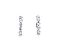 Jewelco London 925 Sterling Silver CZ Linear Vertical Row Hinged Eternity Hoop Earrings 20mm